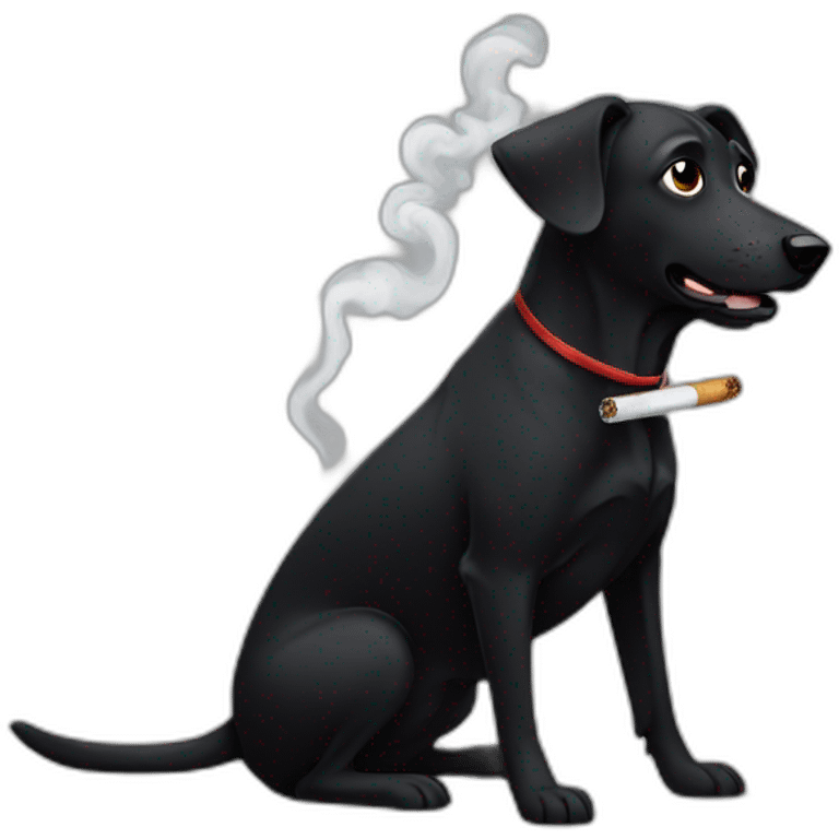 black dog smoke cigarette emoji