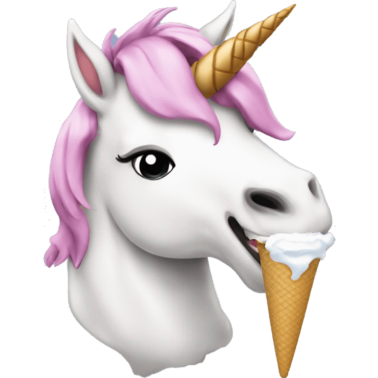 Unicorn eating ice cream  emoji