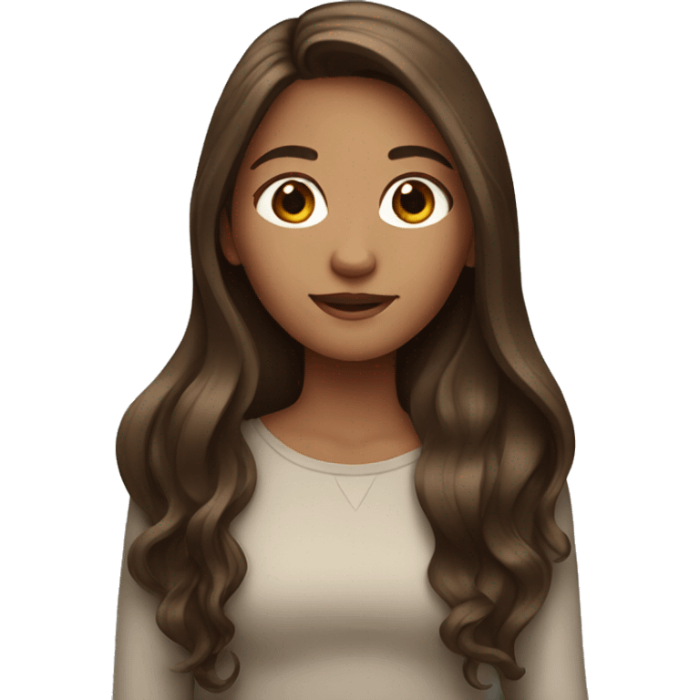 girl with long brown hair emoji