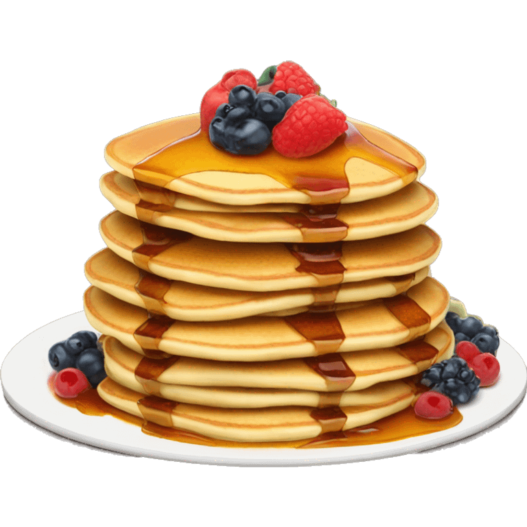 Stack of pancakes with fruit and syrup  emoji