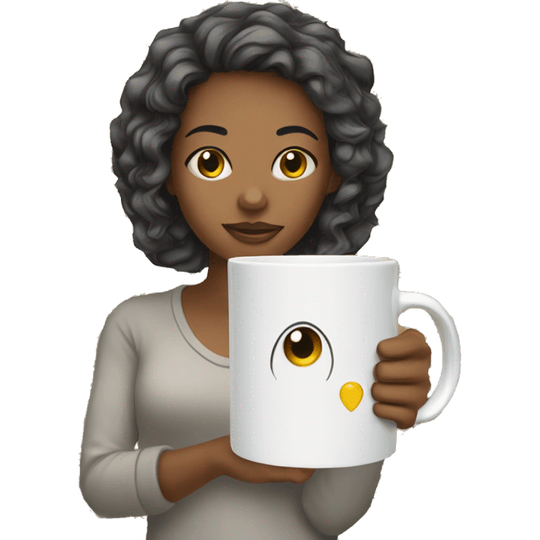 Girl with mena mug emoji