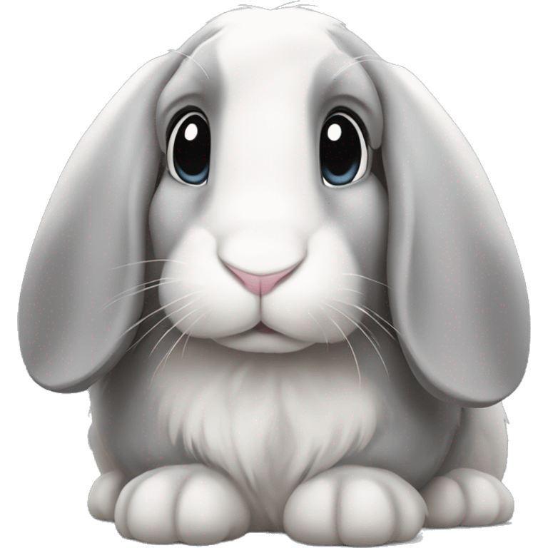 grey lop-eared rabbit emoji