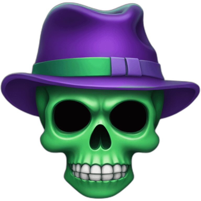 green skull with a purple hat emoji