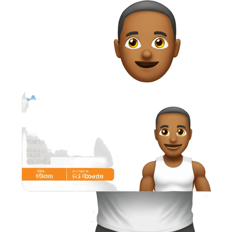 visit card for fitness coach, orange emoji