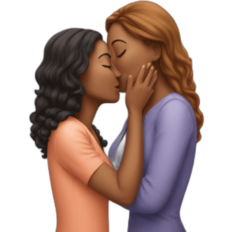 Woman kissing woman emoji