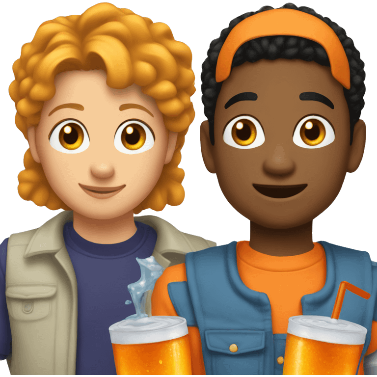 Keenan and kel with orange soda emoji