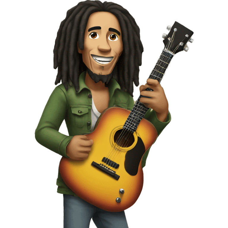 Bob marley with guitar emoji