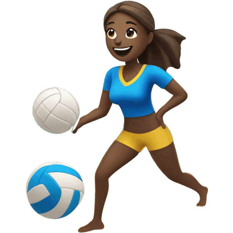 Playing volleyball on the beach  emoji