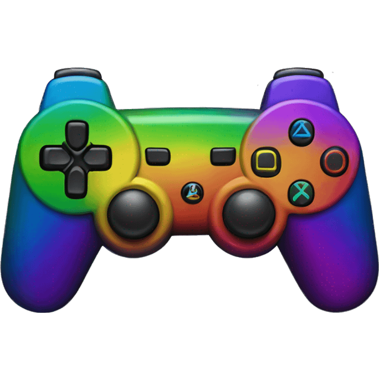 rainbow playstation controller emoji