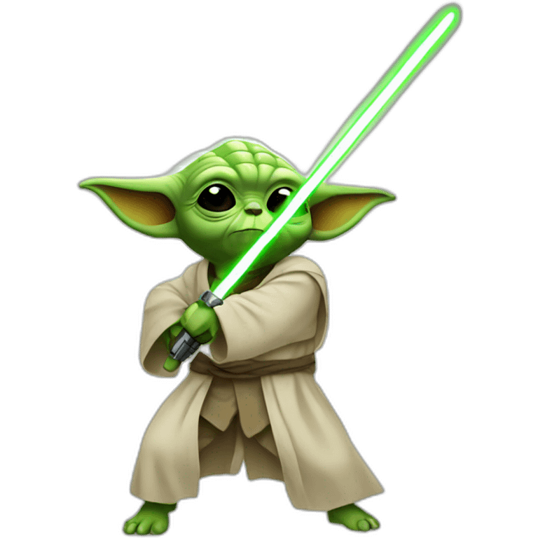 Yoda avec un sabre laser emoji