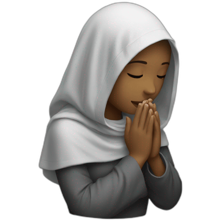 A veiled girl prays emoji