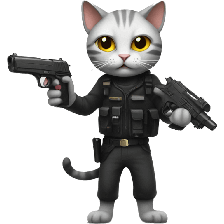 Cat with a gun emoji