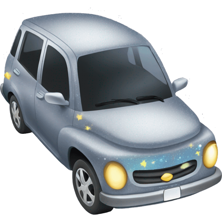 Movelend Car 🚗✨ - A cute, cartoonish car with a smiley face and sparkles around it. emoji