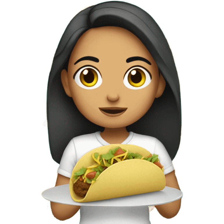 Mexican girl eating tacos  emoji