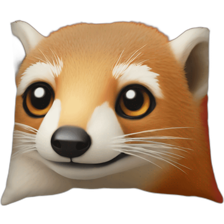 mongoose red white orange on a pillow emoji