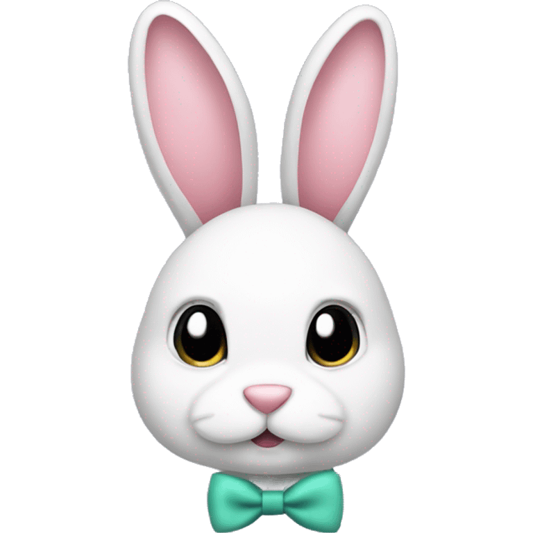 Bunny with bow clip on head emoji