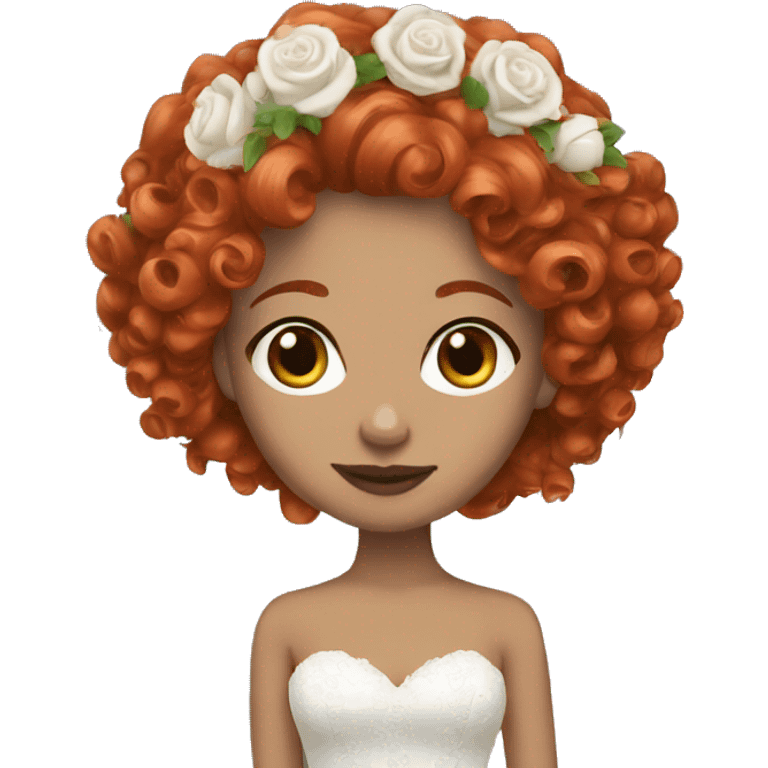 Curly red hair bride  emoji