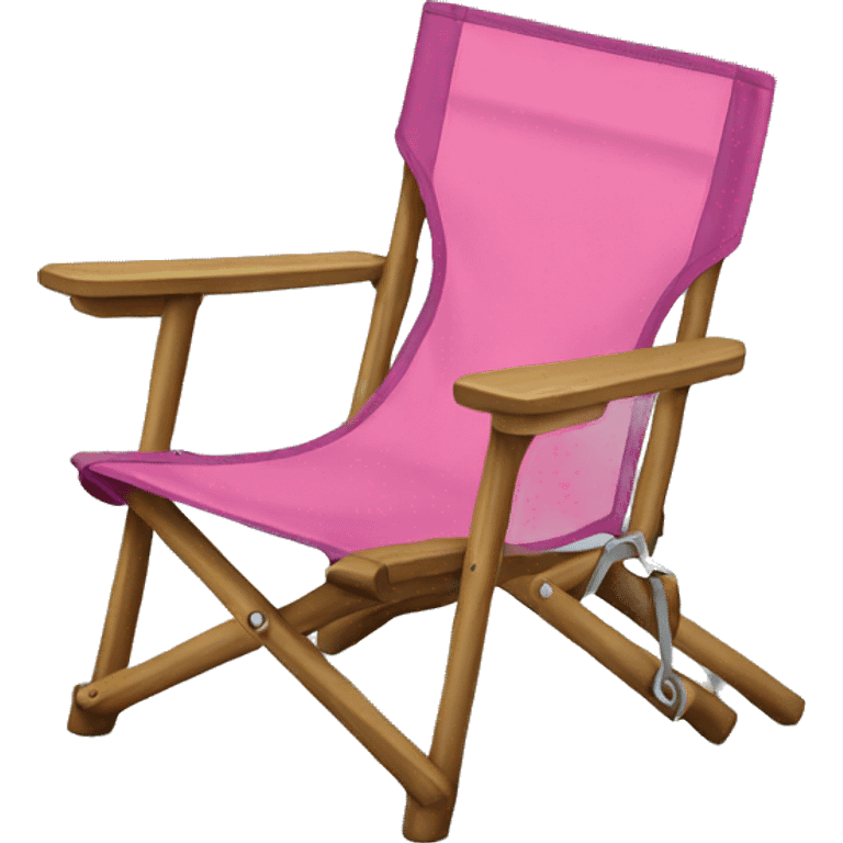 Realistic pink camping chair isolated.  emoji