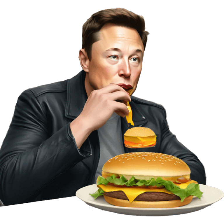 elon musk eating burger emoji