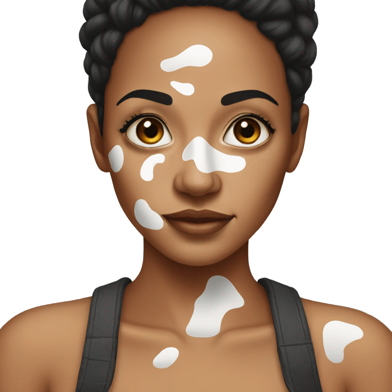 Woman with vitiligo skin condition emoji