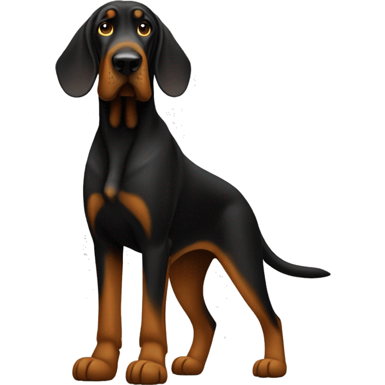 Black bloodhound standing  emoji