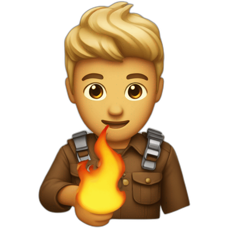 brownshirt with flaming torch emoji