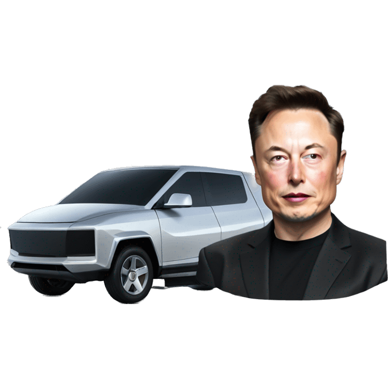 Elon musk with cybertruck emoji