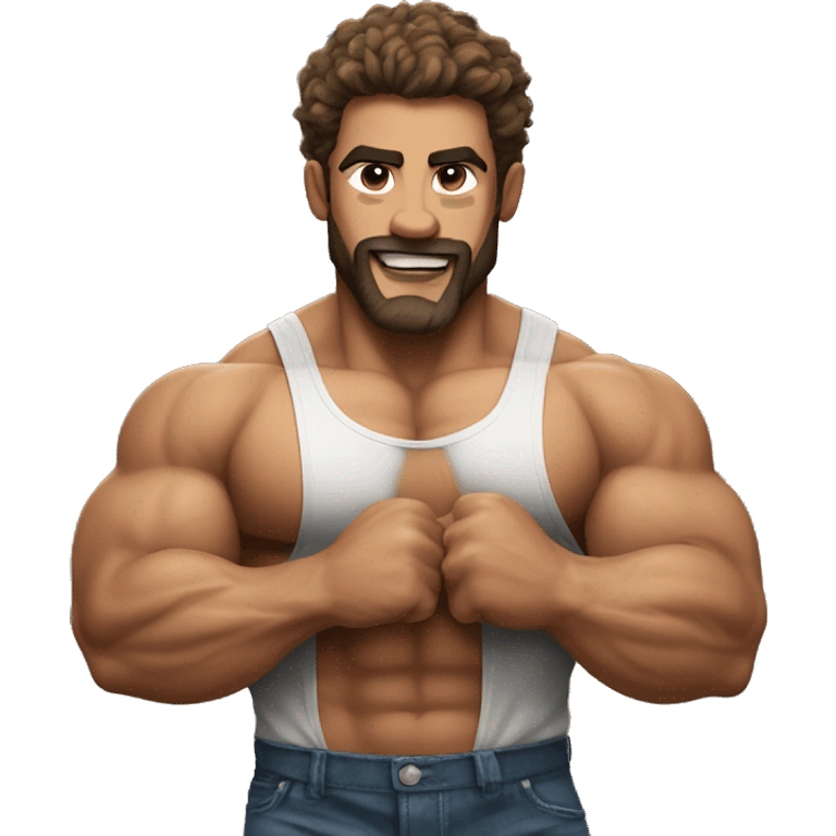 Bodybuilder hairy biceps emoji