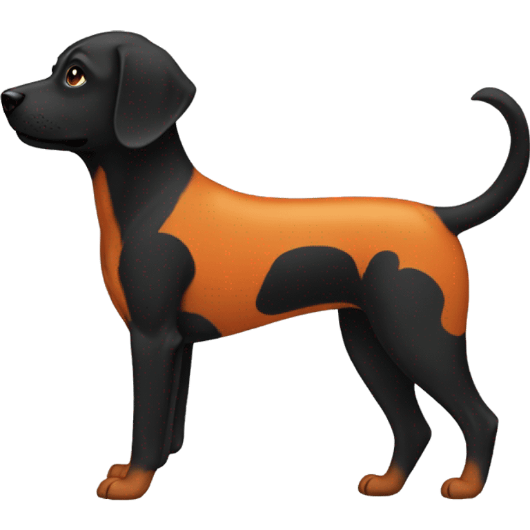 Black with orange dog emoji