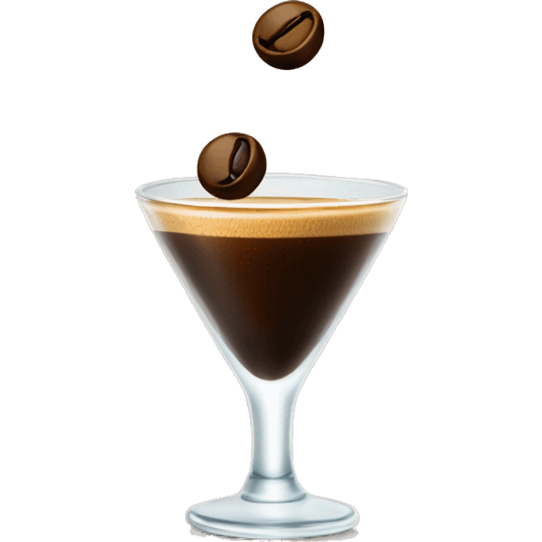 Espresso martini with three espresso beans in the cup emoji