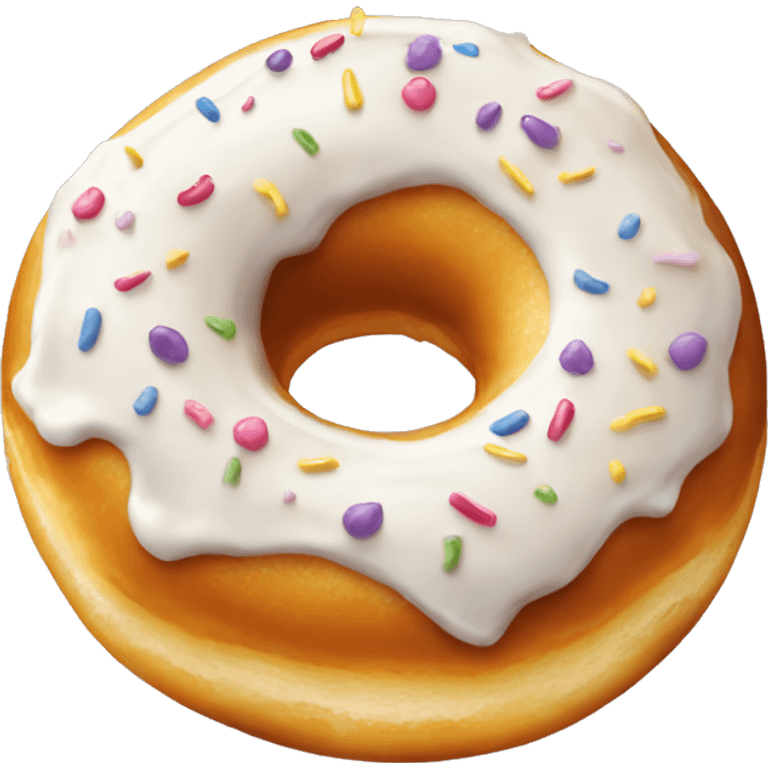 one vanilla donut with vanilla topping  emoji