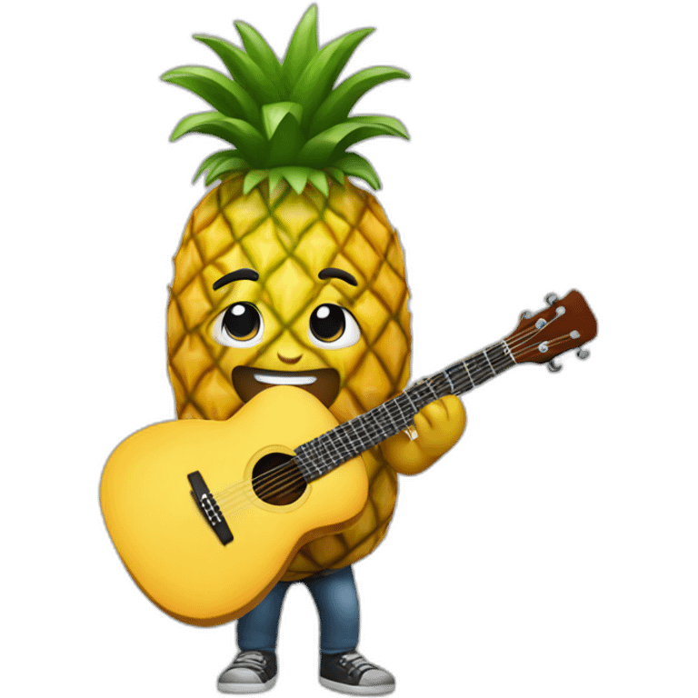 a pineapple playing guitar emoji