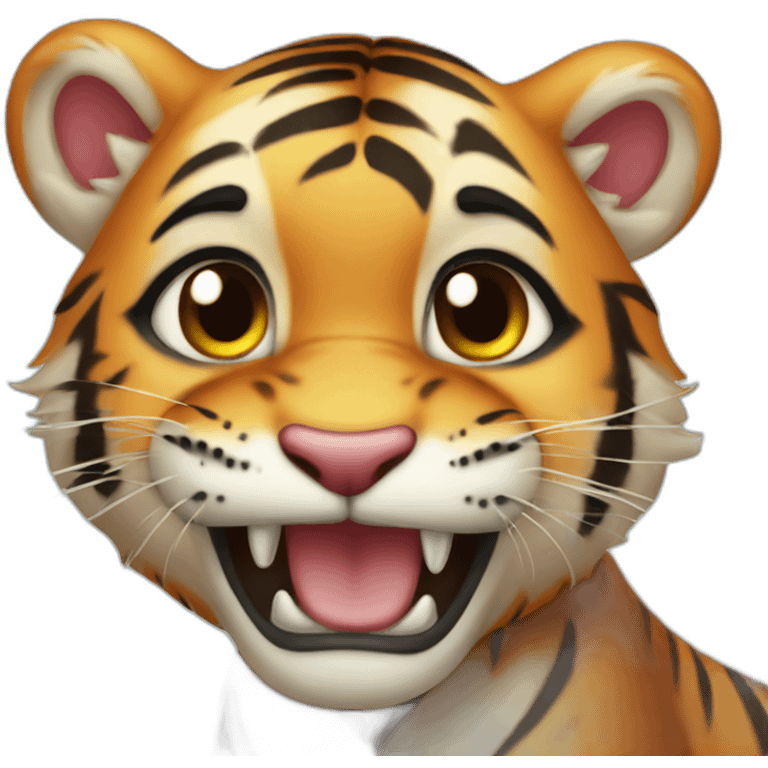 baby tiger with 2 teeth emoji