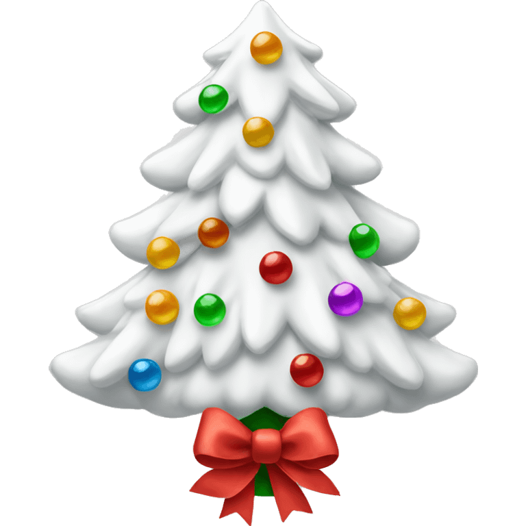 White Christmas tree with bows emoji