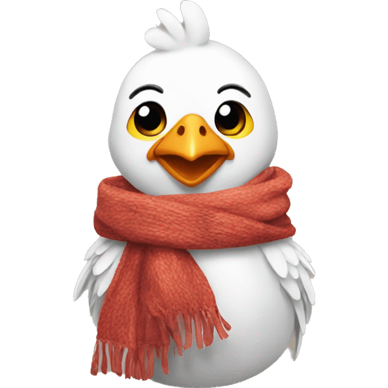 Chicken with scarf emoji