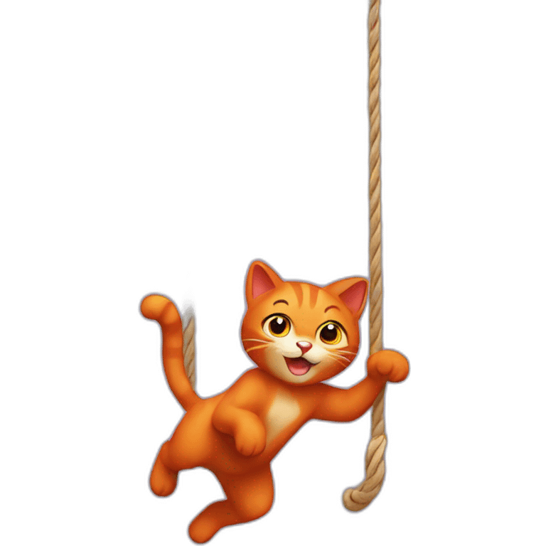 a red cat swinging emoji