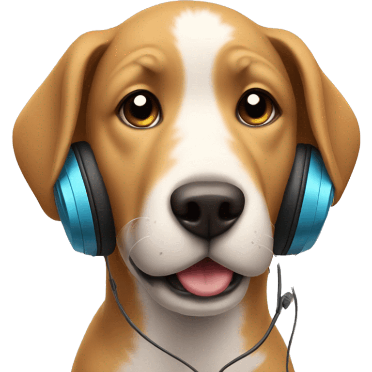 a dog with headphones emoji