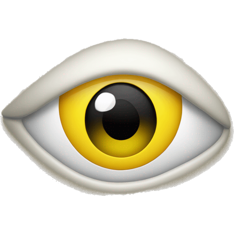 Create an Eye emoji with the text "HC" written on it in the middle. The eye should be yellow in color and the text in black.  emoji