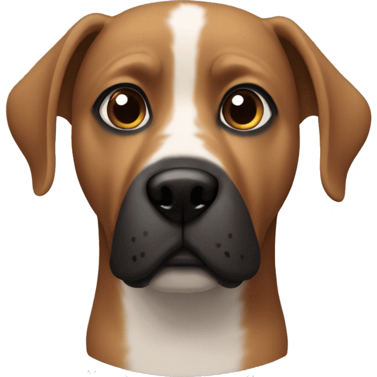 Brow dog  with black nose and mouth  emoji