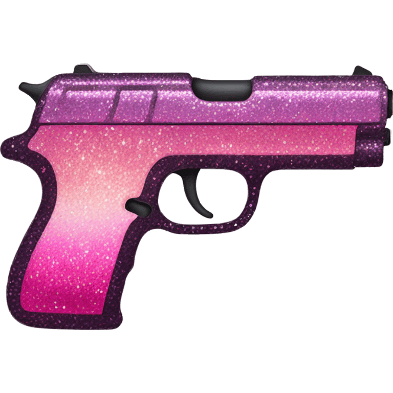 Pink ombre handgun with glitter  emoji