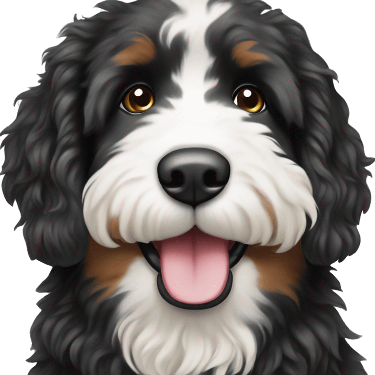 Bernedoodle black and white emoji