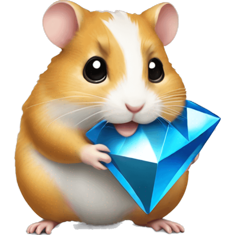 A hamster holding youtube diamond play button award emoji