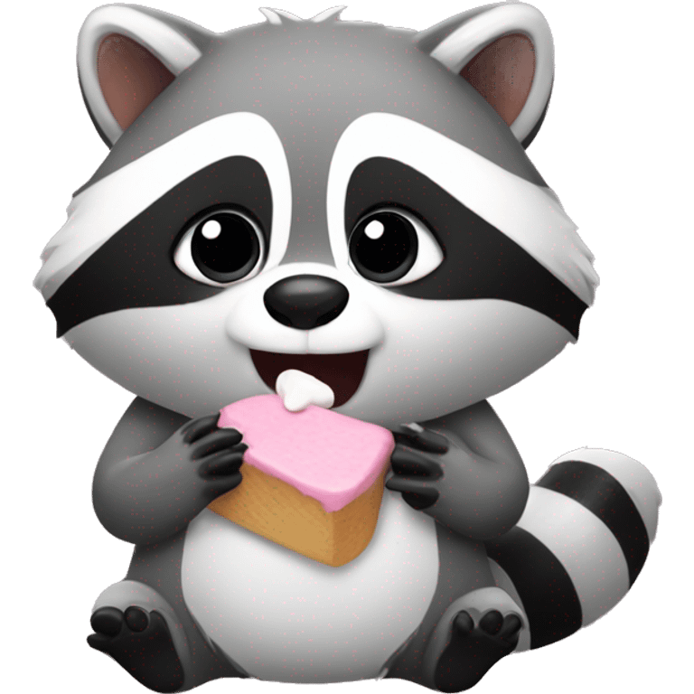 Cute raccoon eating a marshmallow  emoji