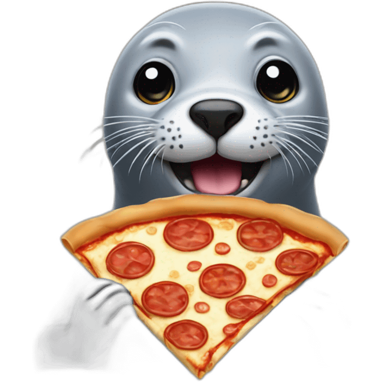 Seal eat Pizza  emoji