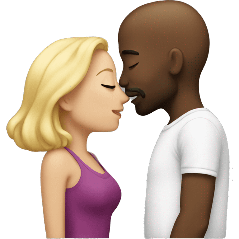 White couple kissing emoji