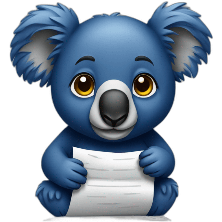 post writer koala in dark blue color emoji