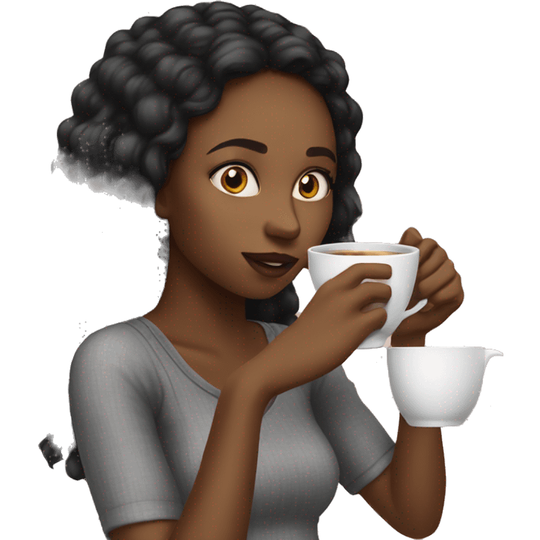 black girls drinking tea gossip  emoji