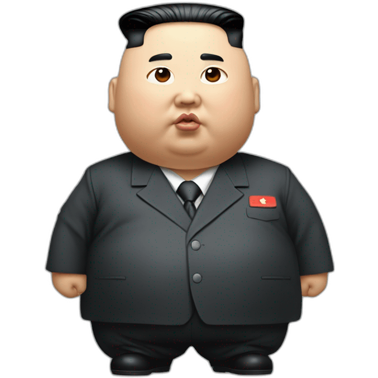 super fat Kim jong un a white tick mark emoji