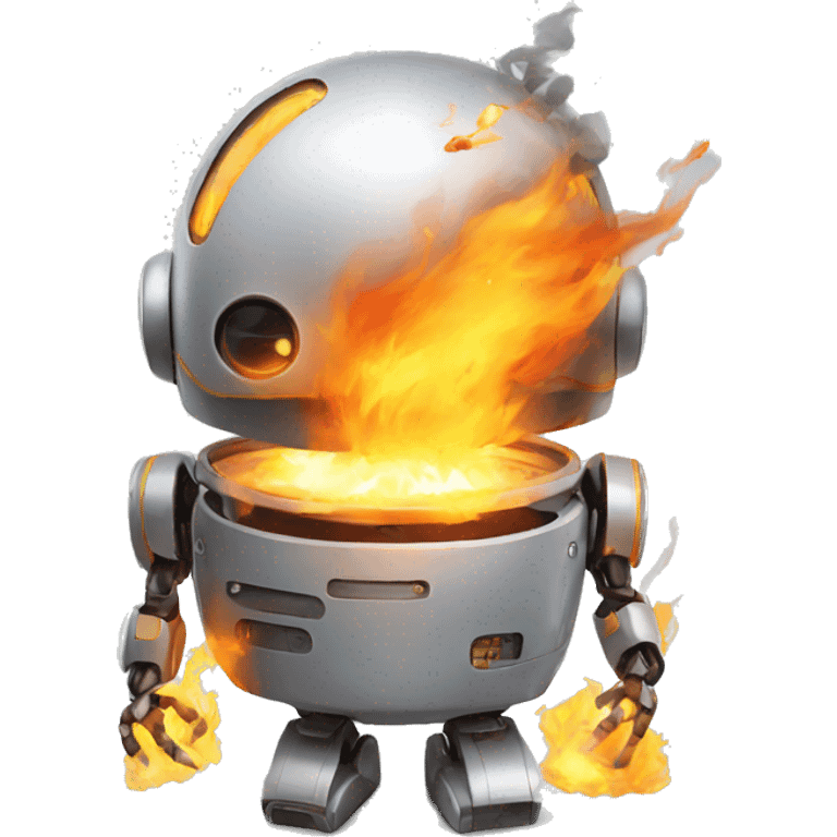 robot on fire  emoji