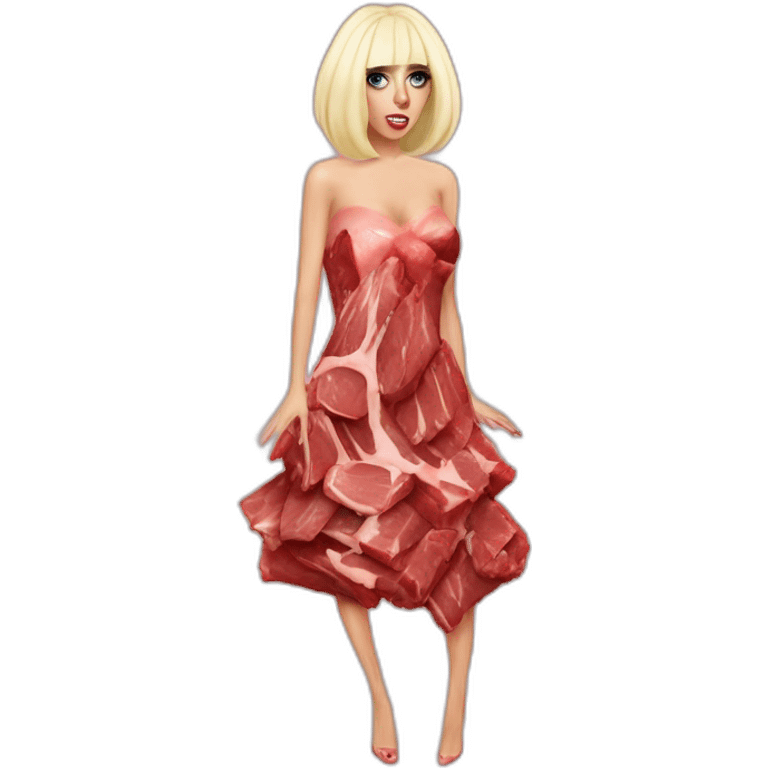 Lady Gaga meat dress emoji